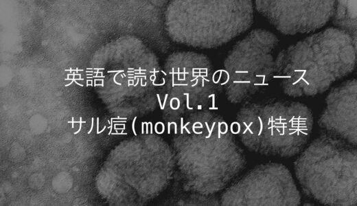 サル痘の突然発生【英語で読もう世界のニュースVol.1】